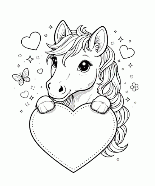 Ausmalbild Pferde 061