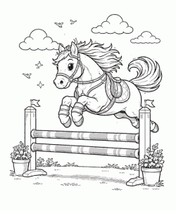 Ausmalbild Pferde 063