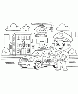 Ausmalbild Polizei 002