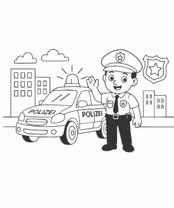 Ausmalbild Polizei 003
