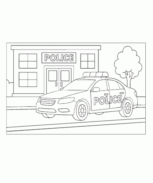 Ausmalbild Polizei 004