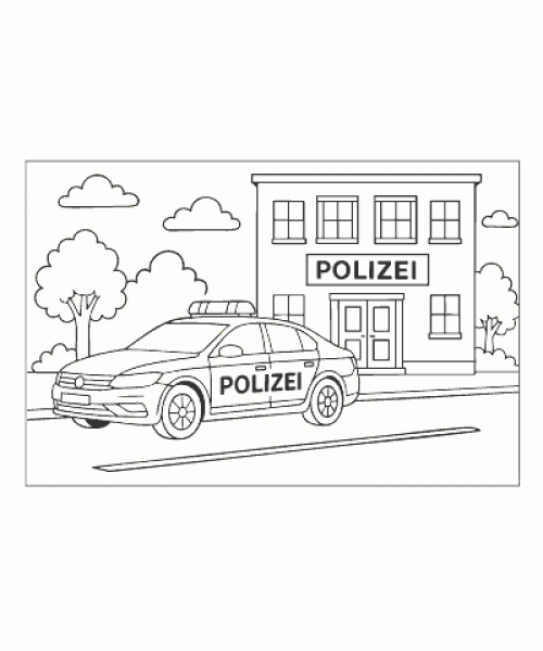 Ausmalbild Polizei 005
