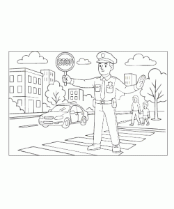 Ausmalbild Polizei 006