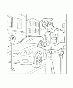 Ausmalbild Polizei 007