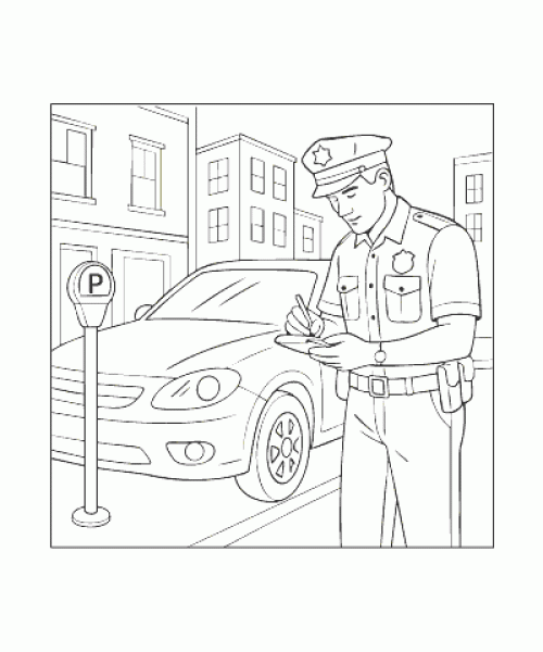 Ausmalbild Polizei 007