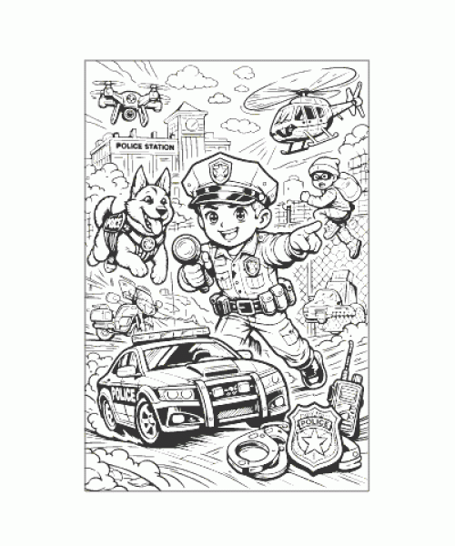 Ausmalbild Polizei 021