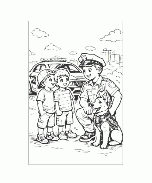 Ausmalbild Polizei 023