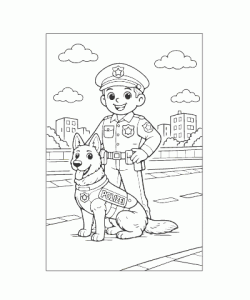 Ausmalbild Polizei 028