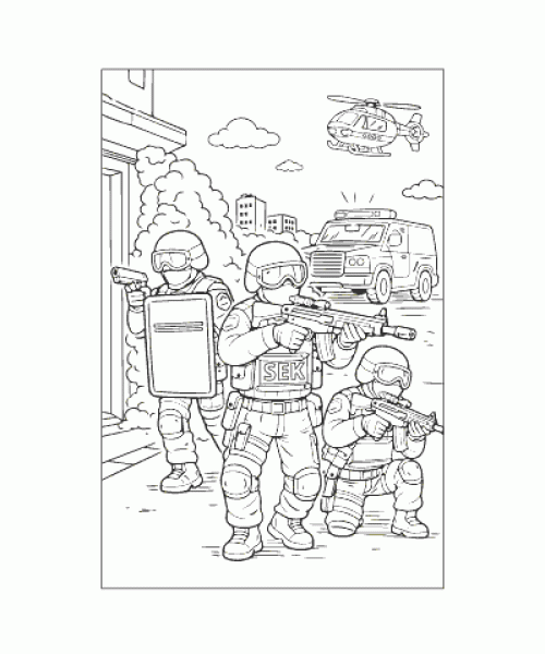 Ausmalbild Polizei 029