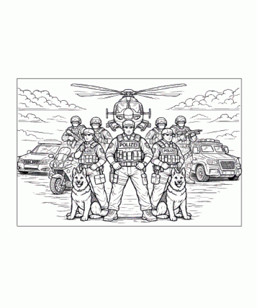 Ausmalbild Polizei 035