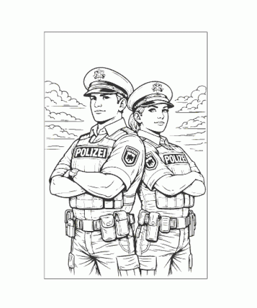 Ausmalbild Polizei 037
