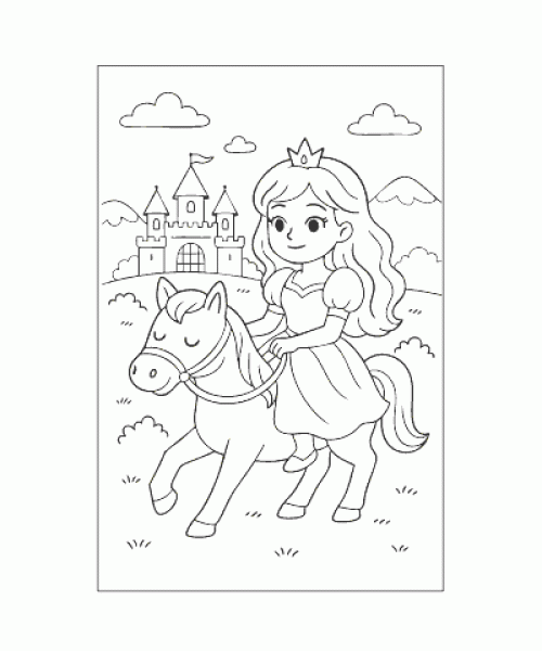 Ausmalbild-Prinzessin-002
