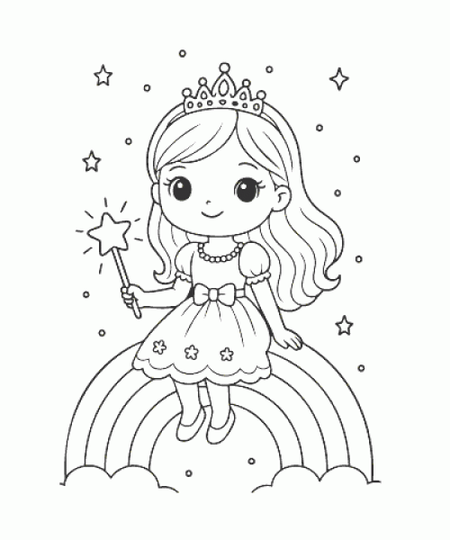 Ausmalbild Prinzessin 017