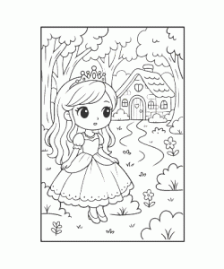 Ausmalbild Prinzessin 023