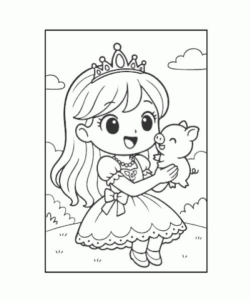 Ausmalbild Prinzessin 027