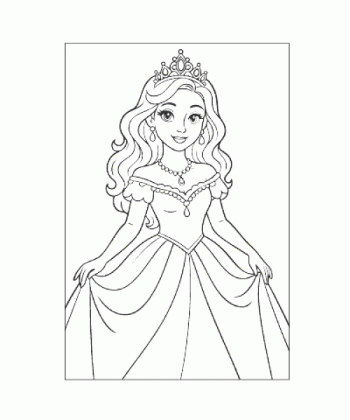 Ausmalbild Prinzessin 029