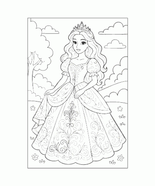 Ausmalbild Prinzessin 030