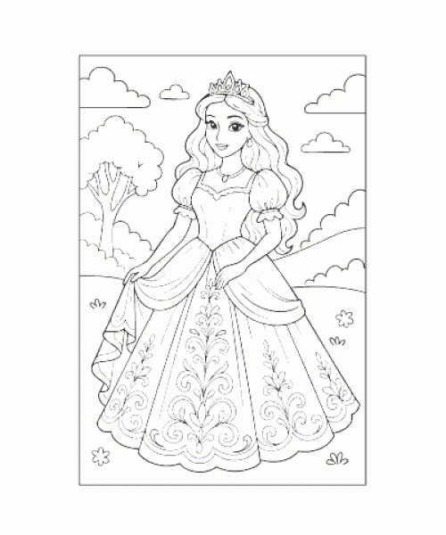 Ausmalbild Prinzessin 032