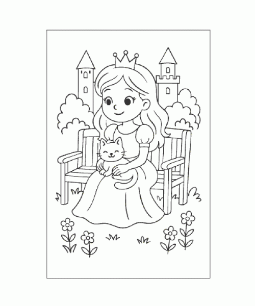 Ausmalbild Prinzessin 044
