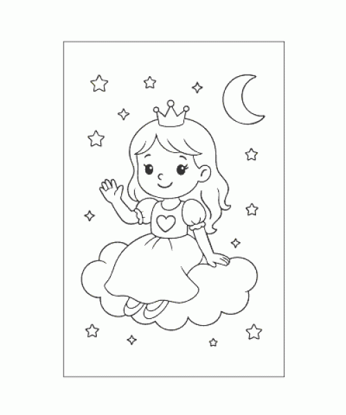 Ausmalbild Prinzessin 045