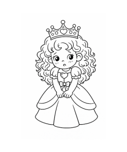 Ausmalbild Prinzessin ist eingeschüchtert