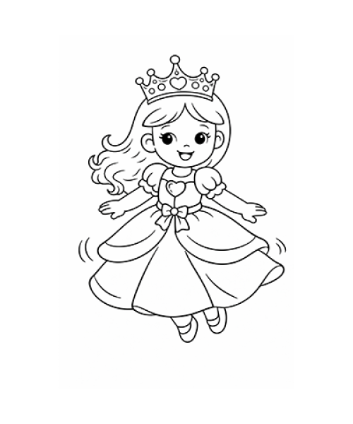 Ausmalbild Prinzessin tanzt