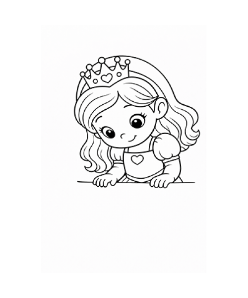 Ausmalbild Prinzessin guckt runter