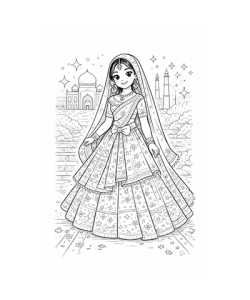 Ausmalbild orientalische Prinzessin