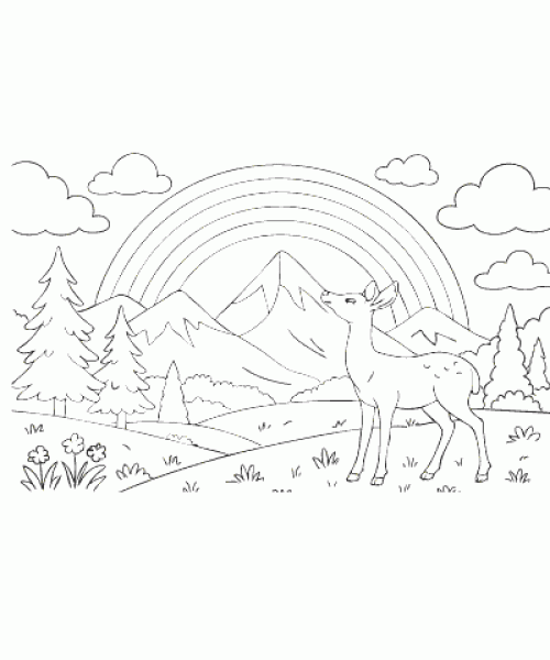 Ausmalbild Regenbogen 004