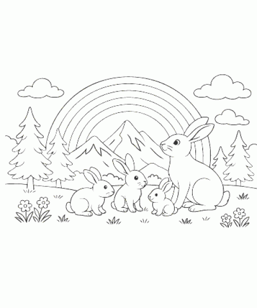 Ausmalbild Regenbogen 005