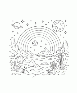 Ausmalbild Regenbogen 006