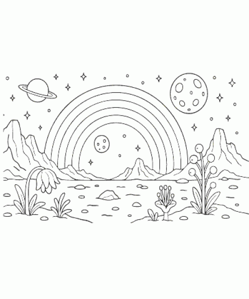 Ausmalbild Regenbogen 007
