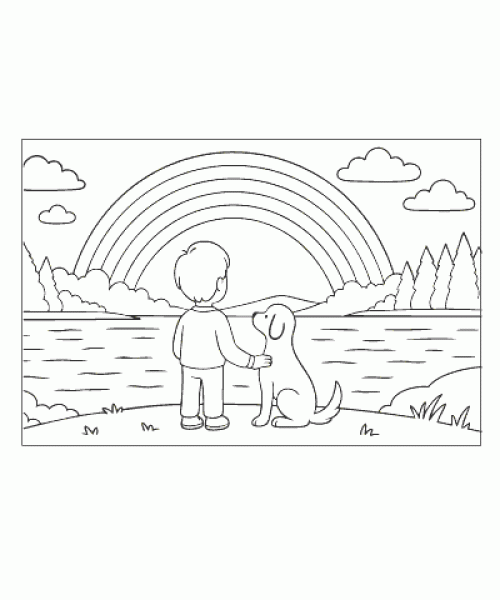 Ausmalbild Regenbogen 012