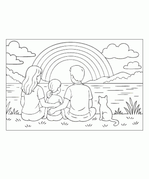 Ausmalbild Regenbogen 014