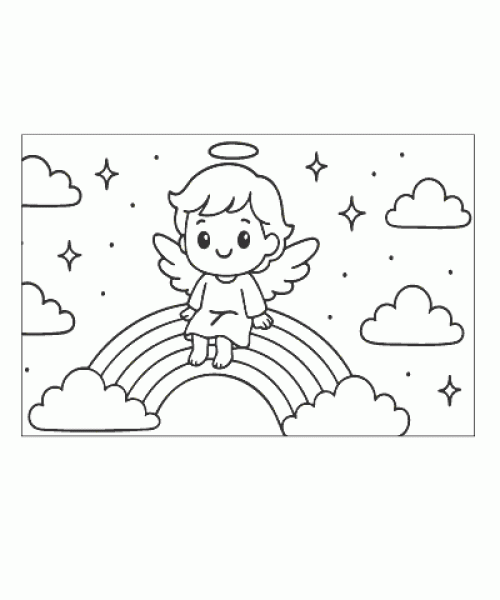 Ausmalbild Regenbogen 015