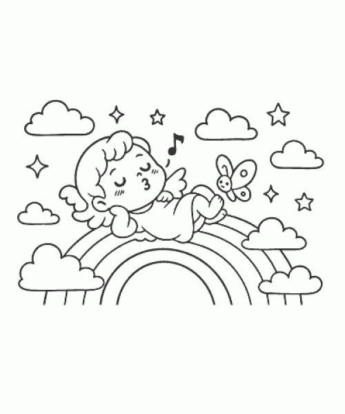 Ausmalbild Regenbogen 017