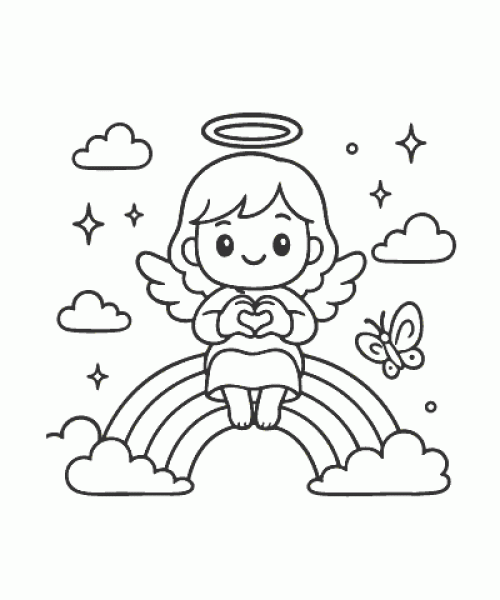 Ausmalbild Regenbogen 019