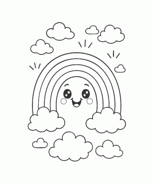 Ausmalbild Regenbogen 022
