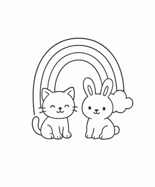 Ausmalbild Regenbogen 023