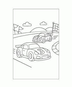Ausmalbild Rennautos 001