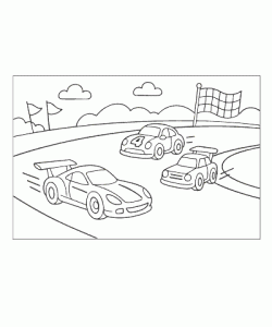 Ausmalbild Rennautos 002