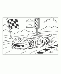 Ausmalbild Rennautos 003