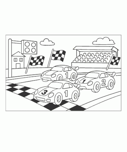 Ausmalbild Rennautos 004