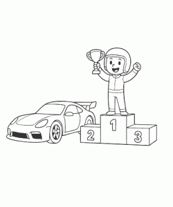 Ausmalbild Rennautos 005