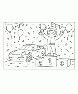Ausmalbild Rennautos 007