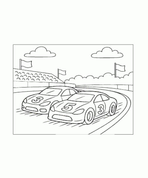 Ausmalbild Rennautos 011