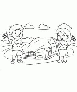 Ausmalbild Rennautos 013