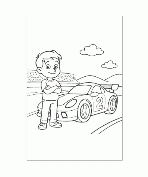 Ausmalbild Rennautos 017