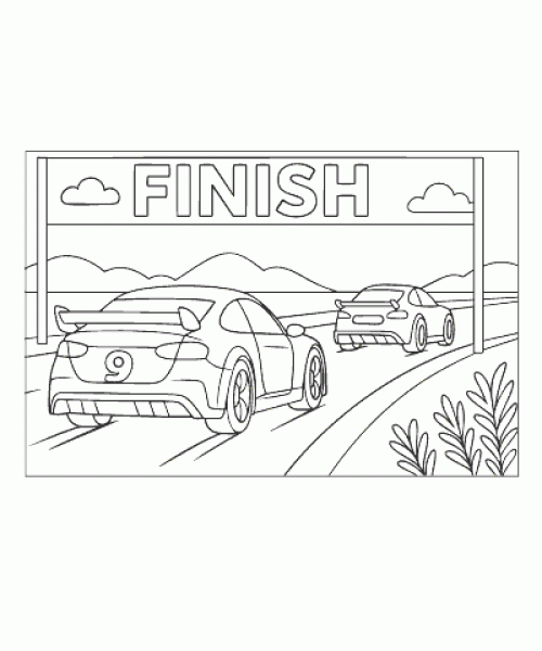 Ausmalbild Rennautos 018
