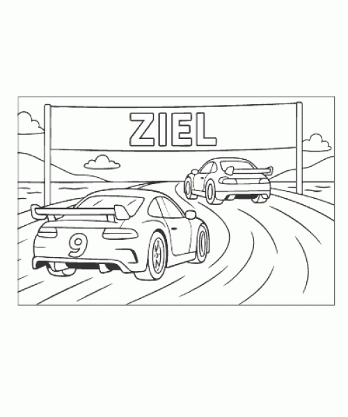 Ausmalbild Rennautos 019
